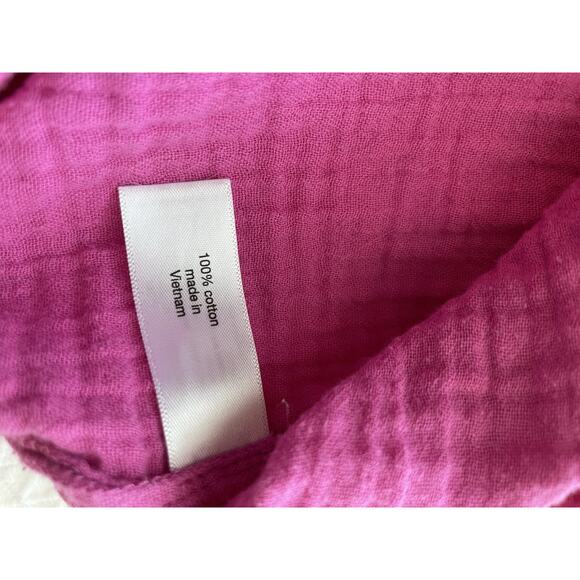 Lane Bryant Gauze Coastal Casual Top Pink 100% Cotton Size 14 Preppy Comfort EUC - Picture 8 of 12